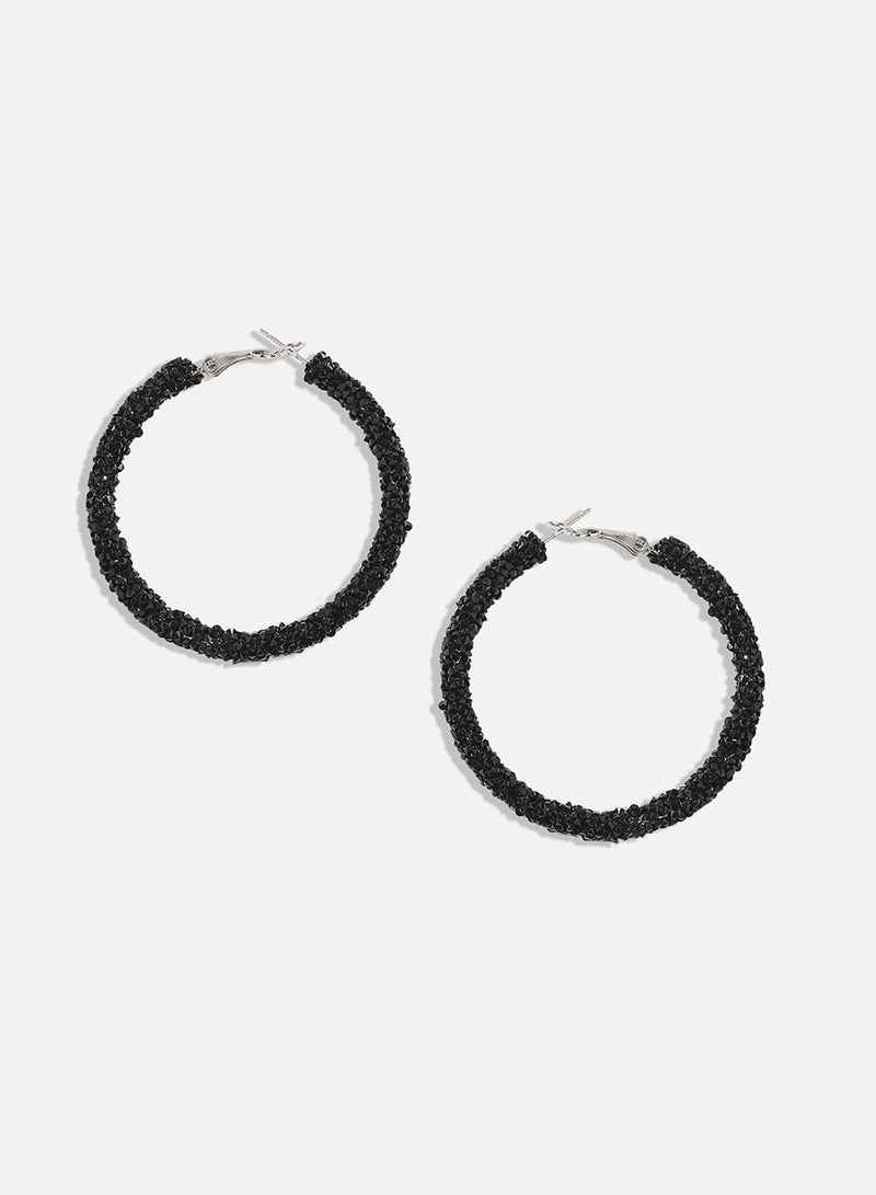 SOHI Embellished Cluster Artificial Hoop Earring Jewellery  - Image 2