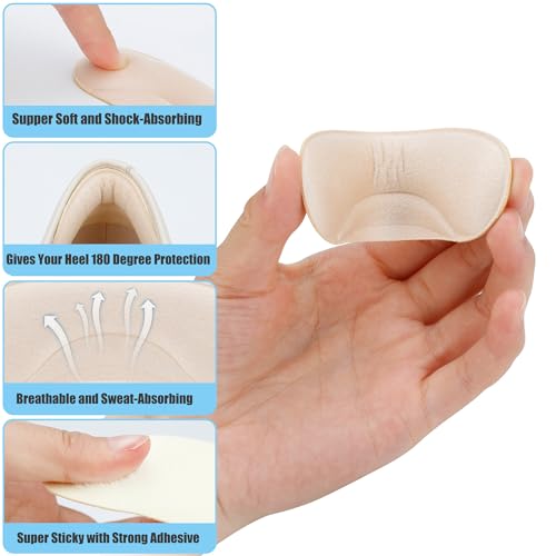 Comfowner 6 Pairs Heel Cushion Pads for Too Big Shoes - Protectors to Prevent Heel Pain, Blisters and Rubbing, Anti Slip Fillers Make Shoes Fit Tighter - Image 3