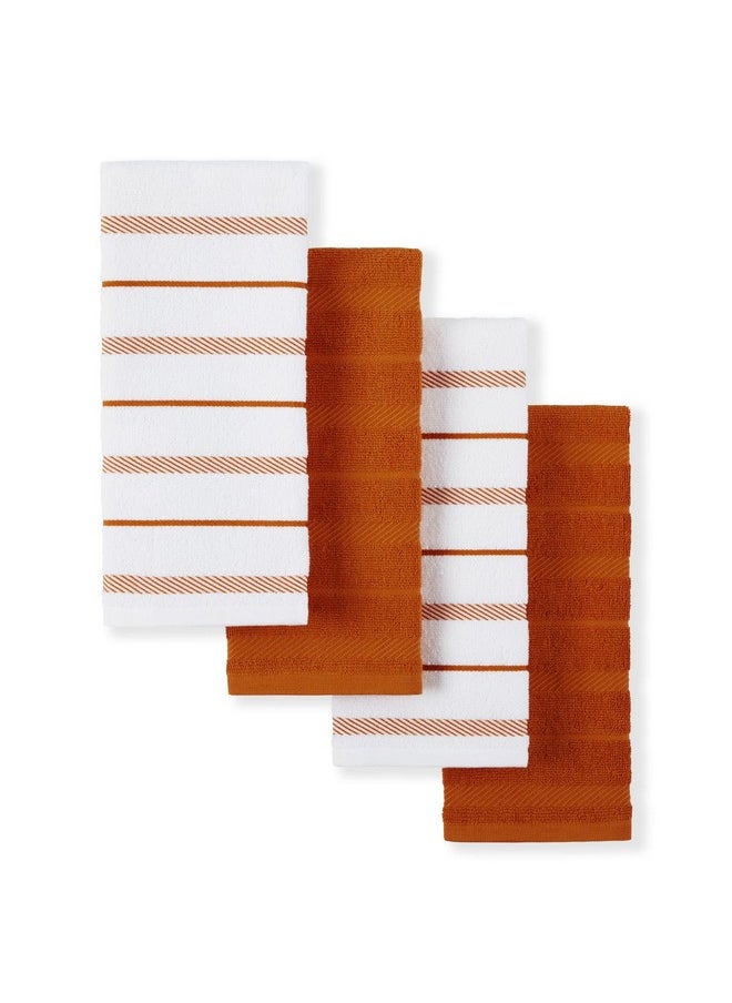 KitchenAid KitchenAid Albany Kitchen Towel 4-Pack Set, Honey Orange/White, 16"x26"  - Image 1