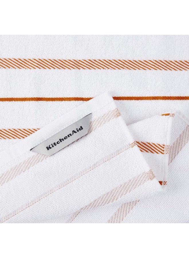 KitchenAid KitchenAid Albany Kitchen Towel 4-Pack Set, Honey Orange/White, 16"x26"  - Image 4