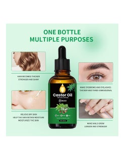 Sokgo 100% Pure Organic Castor Oil - Cold Pressed Castor Oil for Hair Growth, Eyelashes, Eyebrows - Moisturizing & Nourishing Castor Oil  - Image 2