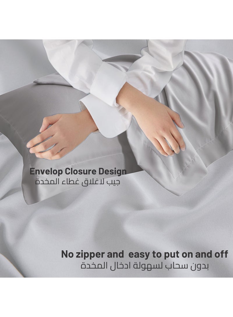 Donetella Standard Pillowcase Set of 2, Size 50x75 cm, Ultra Soft Brushed Microfiber, Envelope Closure, Durable, Wrinkle & Fade Resistant Pillow Covers - Image 3