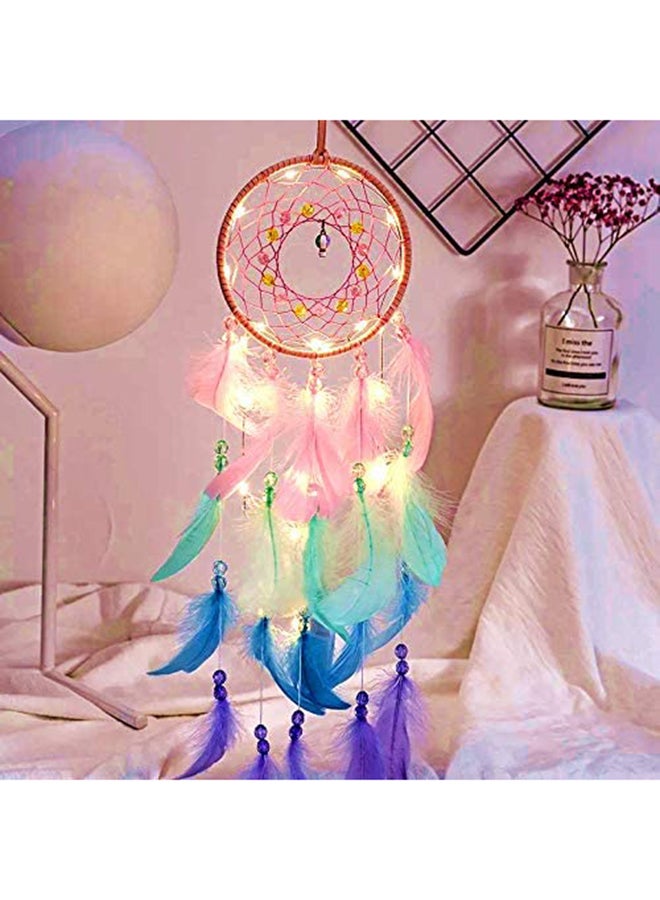 إسكدنيا صائدة الأحلام لتزيين الحائط حيث أنها مُزودة بمصابيح من نوع LED متعدد الألوان 16.5x60سم - Image 2