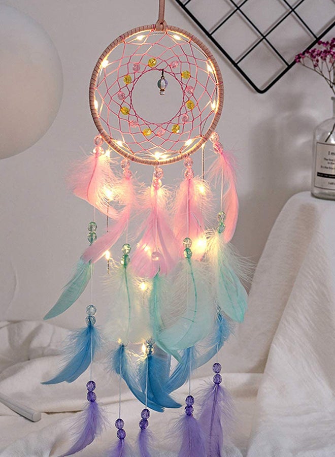 إسكدنيا صائدة الأحلام لتزيين الحائط حيث أنها مُزودة بمصابيح من نوع LED متعدد الألوان 16.5x60سم - Image 3