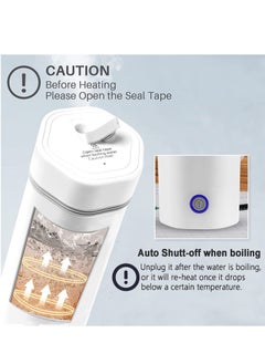 Generic Portable Electric Kettle Stainless Steel Liner Travel Electric Cup Home Mini Heating Teapot Fast Cooking Single Cup Water Heater 350ml Hot Water Bottle White  - Image 2