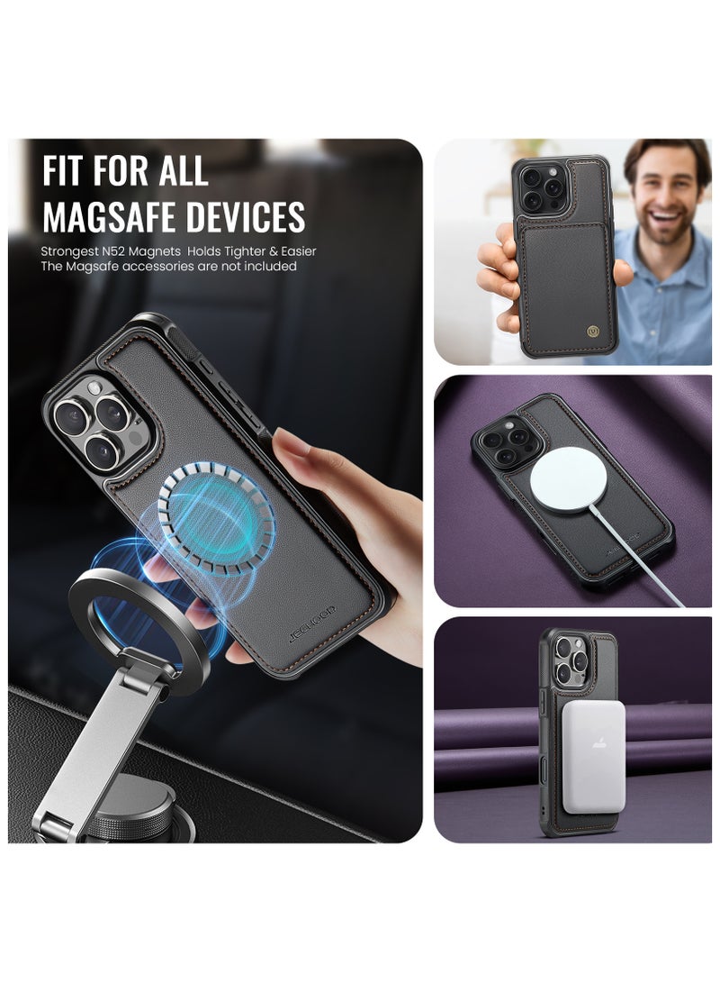 جيهود كيس مي جراب موبايل متوافق مع ايفون 16 برو فاخر من جلد البولي يوريثين غطاء خلفي مغناطيسي للشحن اللاسلكي متوافق مع ايفون 16 برو  (اسود) - Image 5