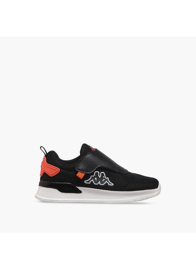 Kappa Boys' Logo Detail Sports Shoes with Hook and Loop Closure  - Image 3
