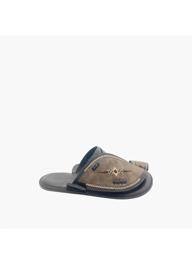 Al Waha Men's Embroidered Slip-On Arabic Sandals