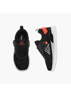 Kappa Boys' Logo Detail Sports Shoes with Hook and Loop Closure  - Image 1