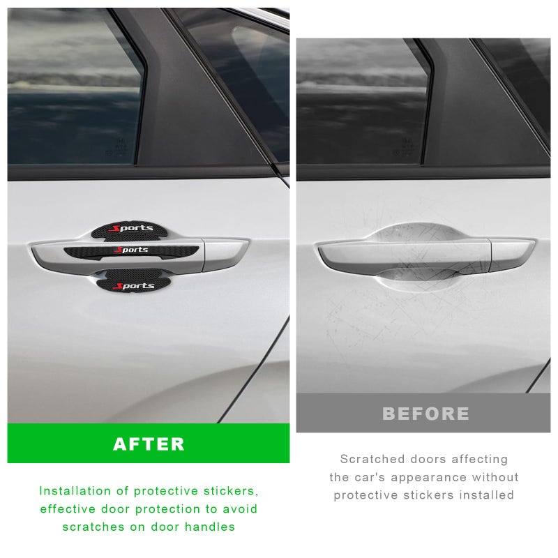 NYTKL 8PCS Car Door Handle Protector, Sports Car Door Cup Scratch Protector Handle Bowl Sticker, Non-Marking Self Adhesive Paint Guard Protective Film for Vehicle Doors Handles - Image 3
