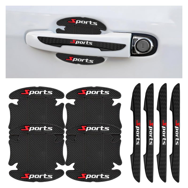 NYTKL 8PCS Car Door Handle Protector, Sports Car Door Cup Scratch Protector Handle Bowl Sticker, Non-Marking Self Adhesive Paint Guard Protective Film for Vehicle Doors Handles - Image 1