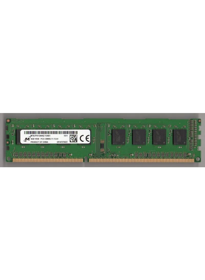مايكرون ذاكرة Micron RAM بسعة 4 جيجابايت DDR3 بسرعة 1600 ميجاهرتز لأجهزة الكمبيوتر المكتبية، PC3-12800، 1Rx8، 240 سن، UDIMM، جهد 1.5 فولت، MT8JTF51264AZ-1G6E1 - Image 1