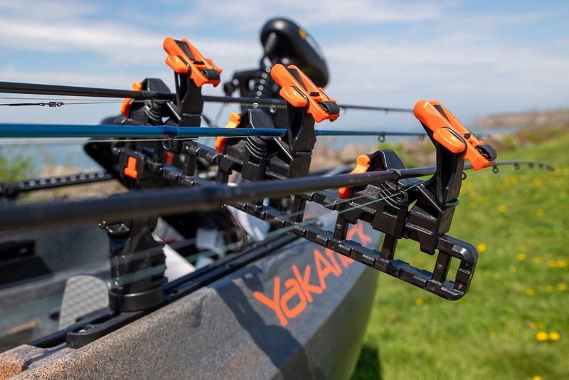 YakAttack SideStage Pro Rod Rack for Kayak Fishing - Set of 2 | Horizontal Fishing Rod Holder with LockNLoad Mount & ClickTrac Rails | Fits Pedal Drive & Motorized Kayaks | Durable USA-Made Gear - Image 5