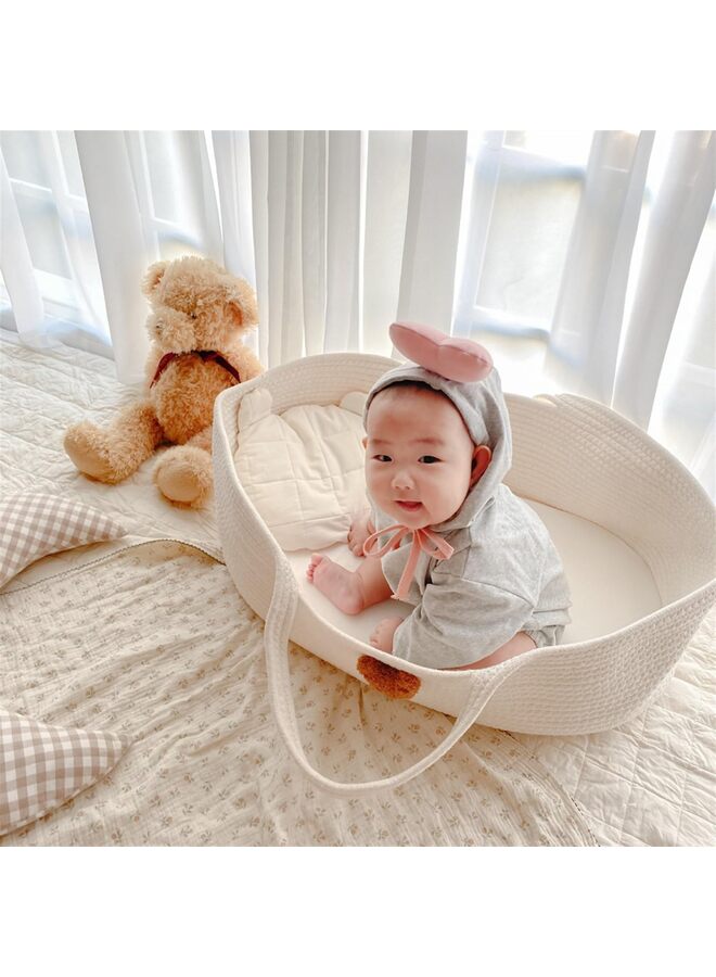 Sleeping Basket, Perfect Cute Cartoon Home Decor, Multi Functional Storage Sleeping Bassinet With 2 Handles,Convenient To Move Around, For Holiday Gift (Color : K) - Image 3