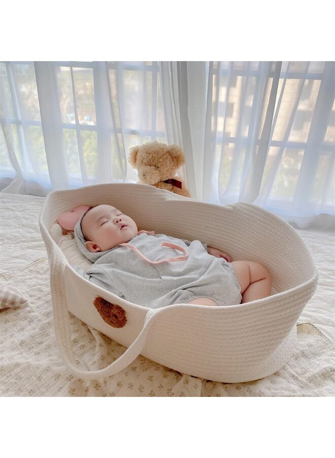 Sleeping Basket, Perfect Cute Cartoon Home Decor, Multi Functional Storage Sleeping Bassinet With 2 Handles,Convenient To Move Around, For Holiday Gift (Color : K) - Image 4