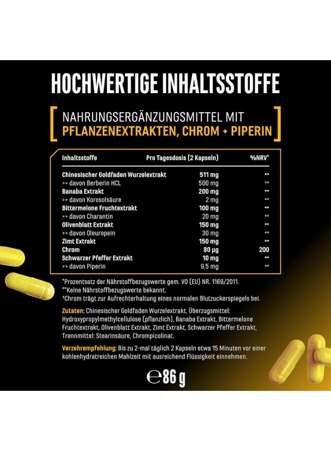 German Elite Nutrition Berberine HCL Complex 1120 mg per Daily Serving - GDA Formula with 7 Active Ingredients ,Lowering blood sugar levels ,supporting weight management ,120 Capsules - Image 5