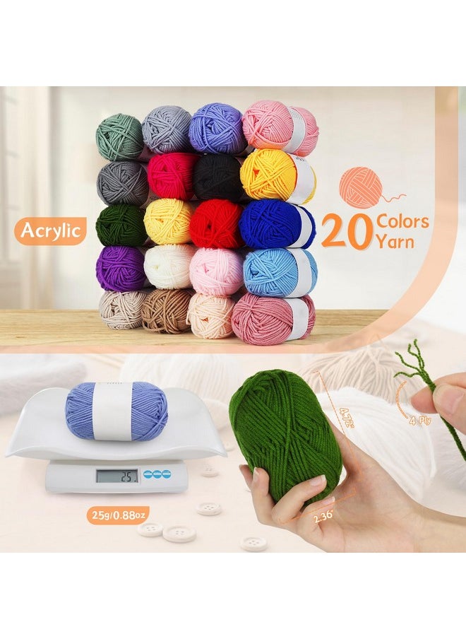 Coopay - Knitting Kit For Beginners W/20 Colors Yarn, Knitting Set Include 11 Pairs Knitting Needles Set & 11 Circular Knitting Needles With Cat Tote Bag Knitting Book, Knitting Kit For Beginners Adults - Image 1