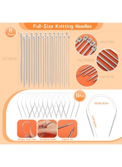 Coopay Knitting Kit For Beginners W/20 Colors Yarn, Knitting Set Include 11 Pairs Knitting Needles Set & 11 Circular Knitting Needles With Cat Tote Bag Knitting Book, Knitting Kit For Beginners Adults  - Image 3