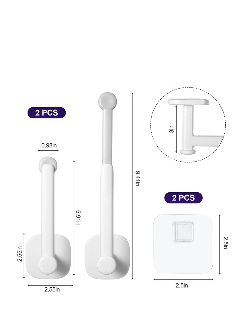 إسكدنيا حامل سكرانشية، منظم ملحقات الشعر خطافات الحائط، حامل روابط الشعر المجوهرات DIY، عصا تخزين سكرانشية مقاومة للماء، حامل قبعة رباط الرأس اللاصق (2 قطع) - Image 2