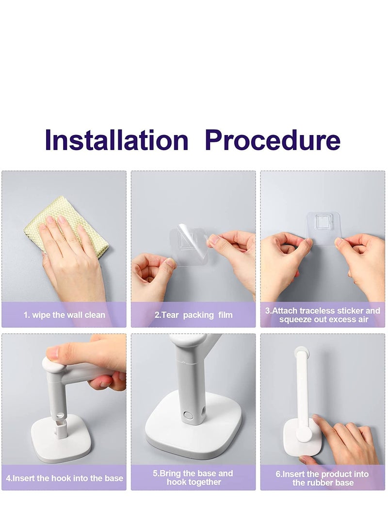 إسكدنيا حامل سكرانشية، منظم ملحقات الشعر خطافات الحائط، حامل روابط الشعر المجوهرات DIY، عصا تخزين سكرانشية مقاومة للماء، حامل قبعة رباط الرأس اللاصق (2 قطع) - Image 3