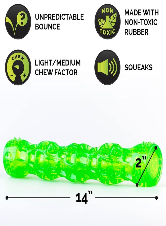 Hyper Pet Dura-Squeaks Stick Dog Toy, Large, Green - Image 2