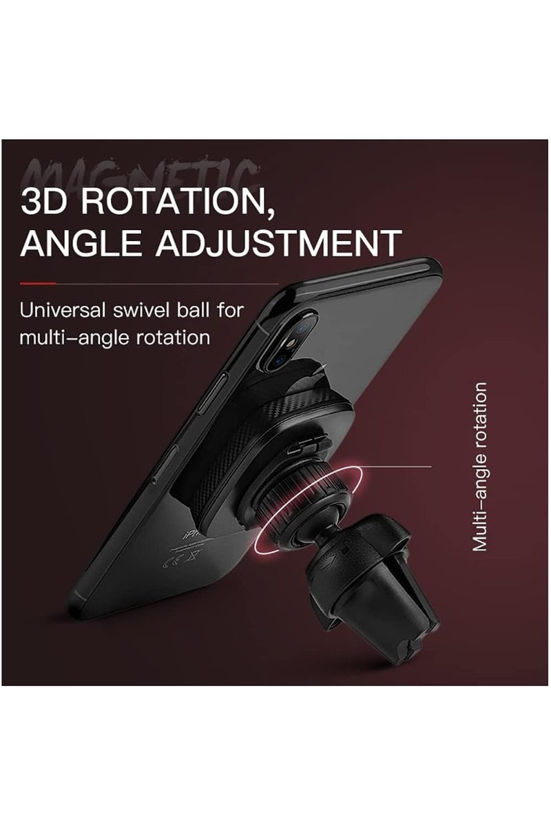 GO-DES GD-HD611 Car Air Vent Magnetic Phone Holder,360 Degree Rotation Mobile Car Mount Compatible with iPhone 13 Mini/iPhone 13/13 Pro / 13 Pro Max/iPhone 12 Series Black (Type A) - Image 2