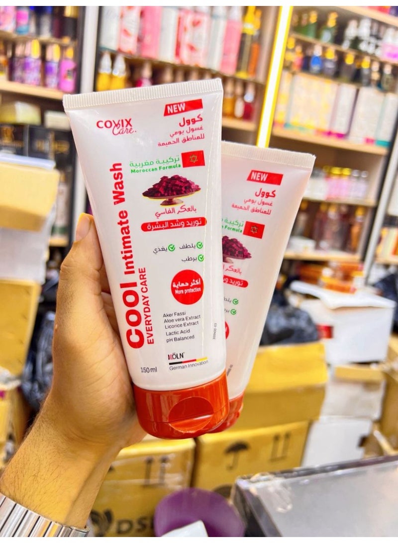 COOL Intimate Wash with Aker Fassi for Lightening and Brightening Sensitive Areas | Bikini Firming | Natural and Safe | Moisturizing and pH Balanced | Daily Care 150ml - Image 4