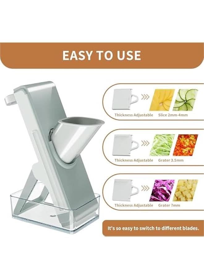 تراسل قطاعة طعام مندولين من تراسل، قطاعة بطاطس، قطاعة مندولين امنة 4 في 1 للمطبخ، قطاعة طعام للمطبخ - قطاعة مندولين امنة للخضروات، قطاعة مندوليب، اعداد وجبات سريعة - Image 3