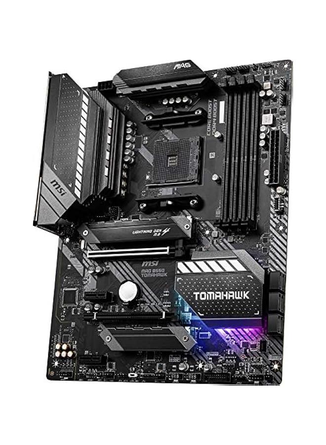 Arabest MSI MAG B550 TOMAHAWK Gaming Motherboard for AMD AM4 CPUs with DDR4, PCIe 4.0, SATA 6Gb/s, M.2, USB 3.2 Gen 2, HDMI/DP, ATX form factor, and support for AMD Ryzen 5000 Series processors  - Image 2