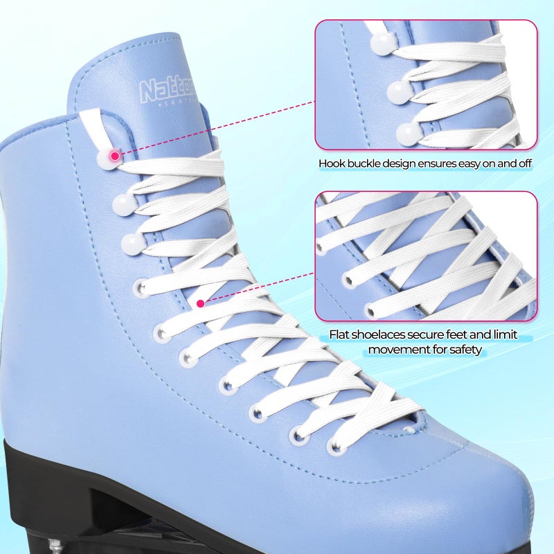 Nattork Roller Skates for Women Outdoor Indoor Four-Wheel Fun Fashionable Roller Skates for Men Girls Boys Blue - Image 3
