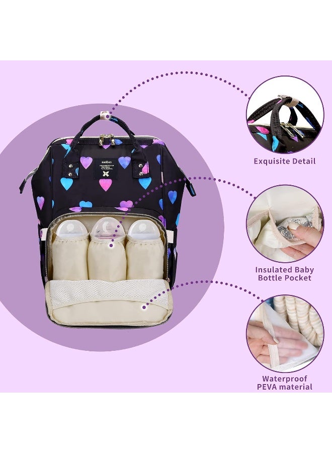 TRENDPLAY Diaper Backpack Baby Nappy Bag - Travel&Outdoor Organizer Water-Resistant Multi-Function Maternity Bag for Mon Daddy Black gogoso - Image 2