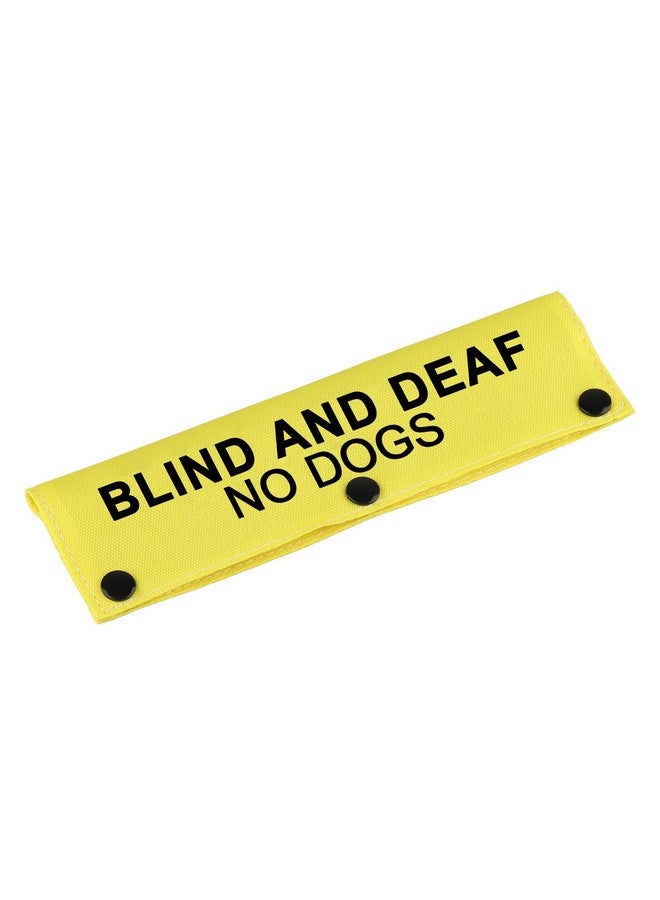 BLUPARK Visual Impairment Dog Leash Sleeve Blind Deaf No Dogs Dog Leash Wrap Sleeve Alert Tag Pet Birthday Gift (Blind and Deaf-YE Sleeve) - Image 1