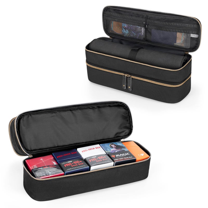 Trunab Double-Layer Card Game Case Fits Playmats, Hold Up to 988 Unsleeved Cards, Trading Card Carry Case Compatible with Cards Against Humanity, Yugioh, PM Cards, MTG,TCG, CCG Cards - Patented Design - Image 1