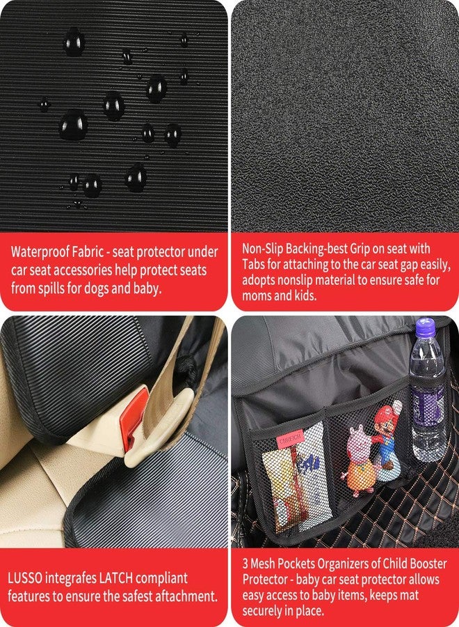 Kaiphy Car Seat Protector - Seat Protection Mat - Thick Padding - Durable, Waterproof Fabric, Leather Reinforced Corners & 3 Pockets for Handy Storage (2 Pack) Gray - Image 4