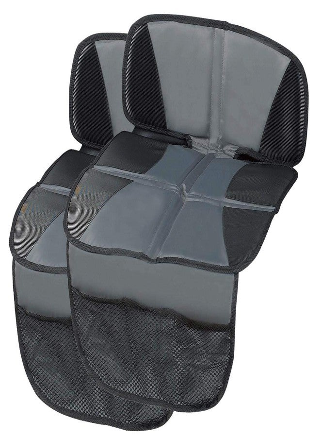 Kaiphy Car Seat Protector - Seat Protection Mat - Thick Padding - Durable, Waterproof Fabric, Leather Reinforced Corners & 3 Pockets for Handy Storage (2 Pack) Gray - Image 1