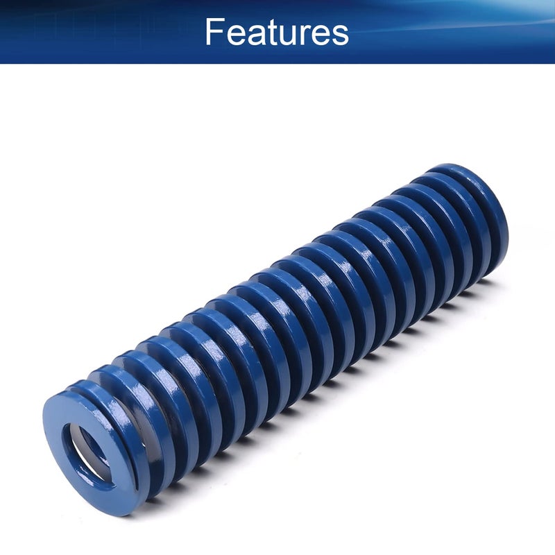 Metal Spring，Springs Compression Spring, 25mm OD 12.5mm ID 100mm Long Spiral Stamping Light Load Compression Mould Die Spring for 3D Printer Accessories Mechanical Equipment Blue Tone 1pcs - Image 4