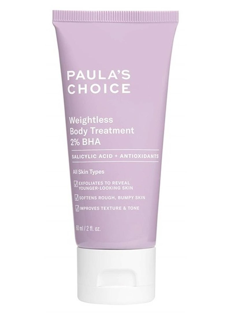 PAULA'S CHOICE Weightless Body Treatment 2% BHA, Salicylic Acid & Chamomile Lotion Exfoliant, Moisturizer for Keratosis Pilaris (KP) Prone Skin & Clogged Pores, Fragrance-Free & Paraben-Free, 2 Ounces - Image 1