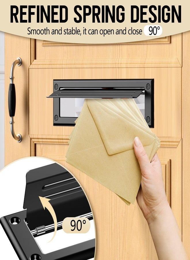 Profasion 10 inch Mail Slot for Front Door, Stainless Steel Mail Slot Cover, Easy to Install, 1 Pack, 10"×3", Black - Image 3
