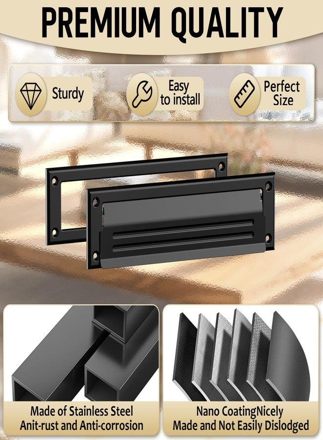 Profasion 10 inch Mail Slot for Front Door, Stainless Steel Mail Slot Cover, Easy to Install, 1 Pack, 10"×3", Black - Image 5
