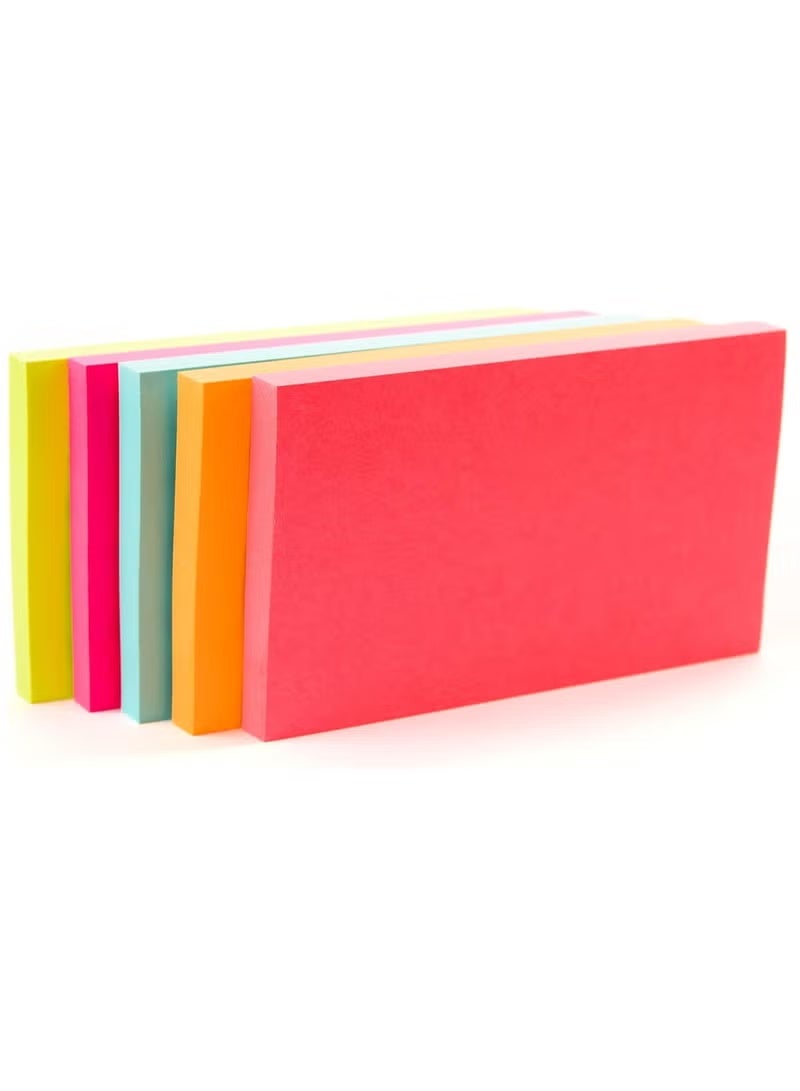 3M 5-Pad Super Sticky Post It Notes 3x5 Inch Size Neon Colours - Image 2