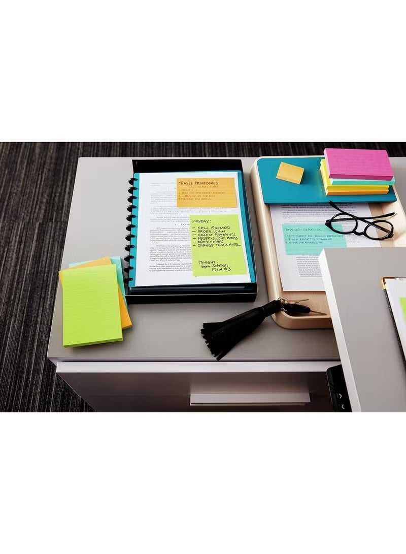 3M 5-Pad Super Sticky Post It Notes 3x5 Inch Size Neon Colours - Image 3