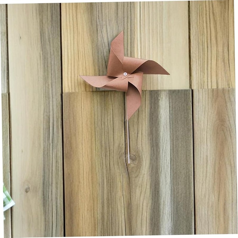 دعائم صور طاحونة هواء ورقية كلاسيكية 6 قطع، زينة دوارة يدوية بأسلوب ريترو لحفلات أعياد الميلاد الخارجية والنزهات - Image 5