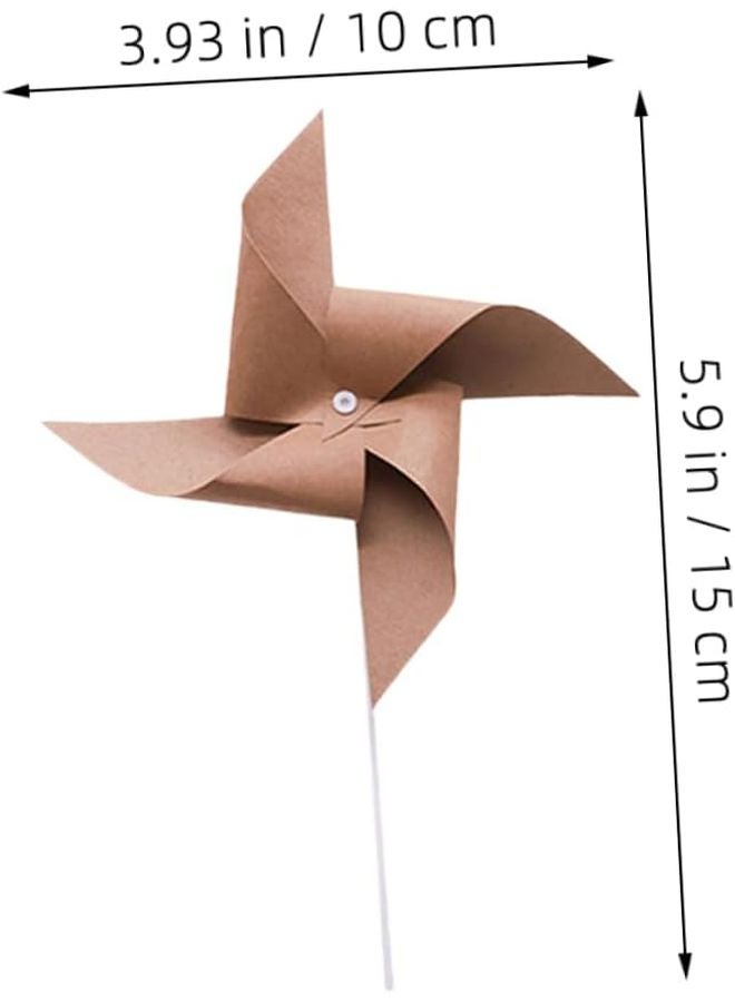 دعائم صور طاحونة هواء ورقية كلاسيكية 6 قطع، زينة دوارة يدوية بأسلوب ريترو لحفلات أعياد الميلاد الخارجية والنزهات - Image 3