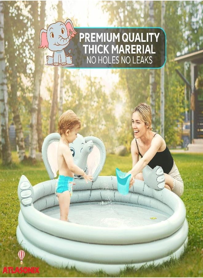 Atlasonix - Inflatable Kiddie Pool for Toddlers with Sprinkler, Baby Pool, Small Kid Pool Size 60'', Toddler Pool - Swimming Pool for Kids for Outside Backyard, Blow up Pool for Kids - Image 1