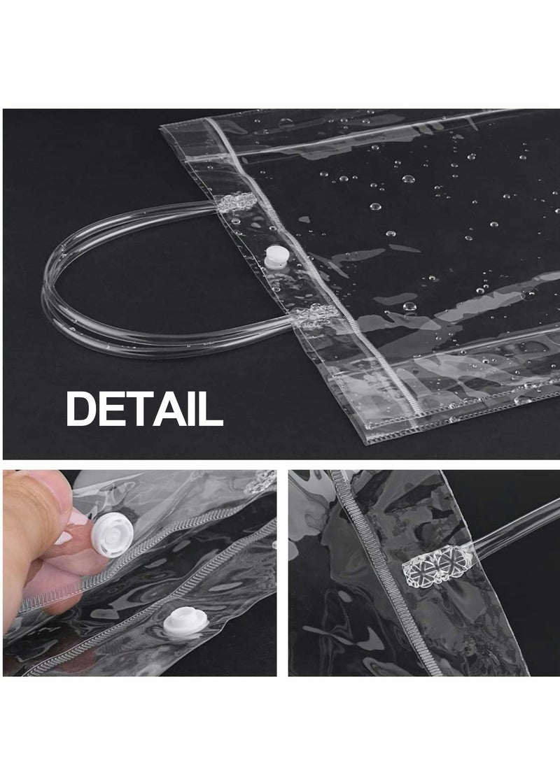 أكياس هدايا PVC شفافة قابلة لإعادة الاستخدام حقيبة تسوق شفافة تغليف هدايا مع مقابض لزهور الزفاف عيد الميلاد عيد الحب حقائب الحفلات 15 x 7 x 16 سم (10 قطع) - Image 4