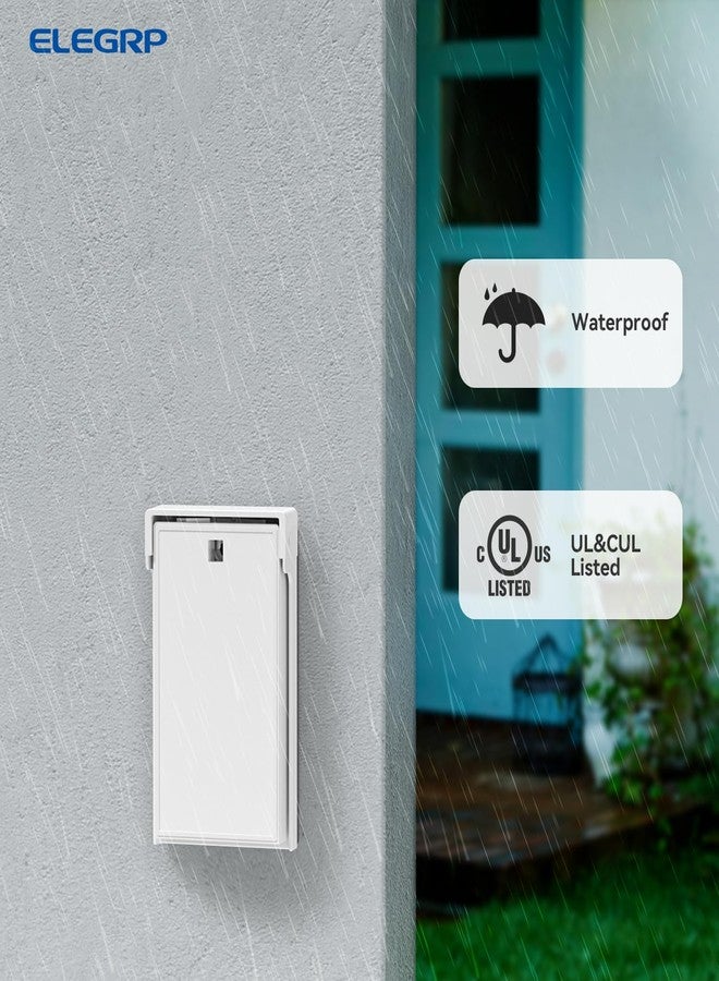 ELEGRP Vertical Outdoor Cover for Decotative Receptacles, Weatherproof Wall Plate, Outdoor Electrical Outlet Cover, Standard Size 1-Gang 4.85” x 2.82”, Thermoplastic, 1 Pack, White - Image 3