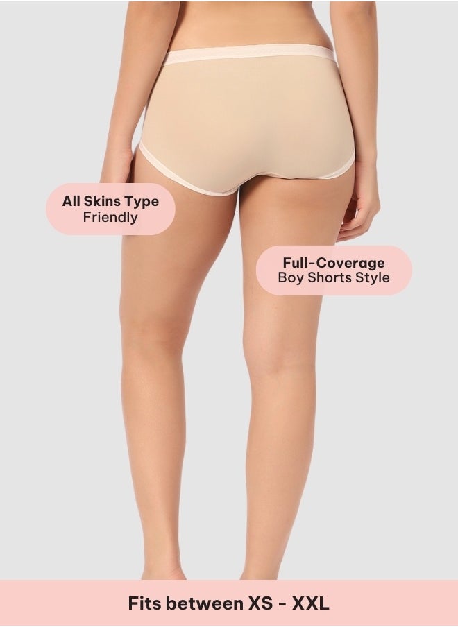 Intimate Queen Corn Bae Maternity Lacy Boy Shorts – Ultra-Soft, No Roll-Ups & Gusset Support, Full Coverage Comfort for Every Trimester (Pack Of 3)  - Image 3