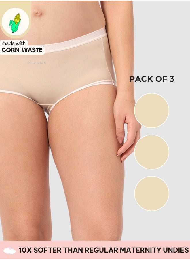 Intimate Queen Corn Bae Maternity Lacy Boy Shorts – Ultra-Soft, No Roll-Ups & Gusset Support, Full Coverage Comfort for Every Trimester (Pack Of 3)  - Image 1