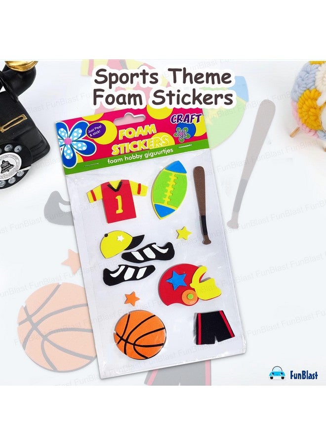 فنبلاست ملصقات إسفنجية من فن بلاست - ملصقات منفوخة ذاتية اللصق ثلاثية الأبعاد للأطفال، ملصقات بطابع كرتوني للأعمال الفنية والحرفية، وحجز القصاصات، والديكور، ومشاريع الأطفال (متعددة الألوان) (رياضية) - Image 5