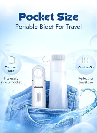 Electric Portable Bidet for Travel with 350ml Reservoir, Waterproof Rechargeable Portable for Travel with USB-Type C, High Pressure Handheld Travel Bidet - view 2